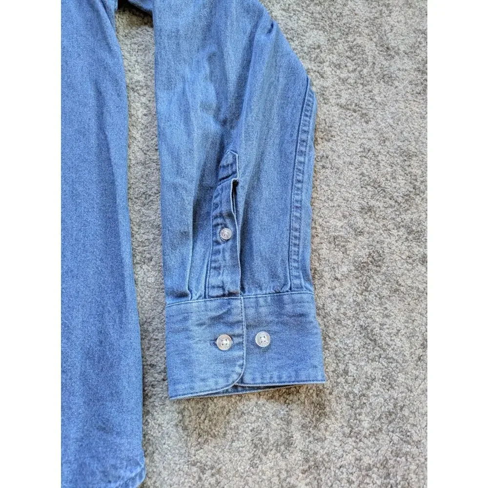 Vintage OBEY Long Sleeve Button Down Chambray Shirt - Large - Picture 8 of 15